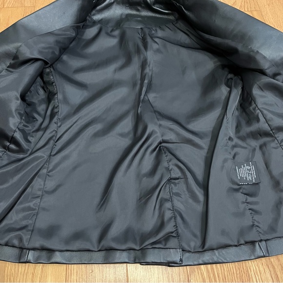 LaMarque Elza Notched Collar Black Leather Blazer Jacket - Picture 10 of 15